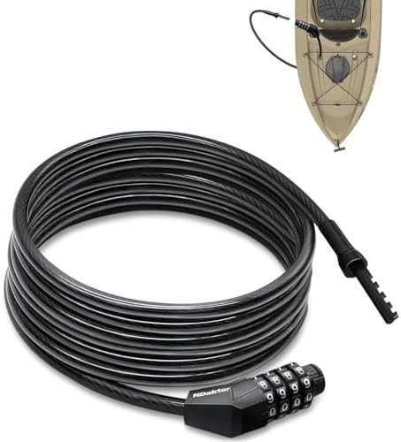 Six foot straight cable lock for kayaks