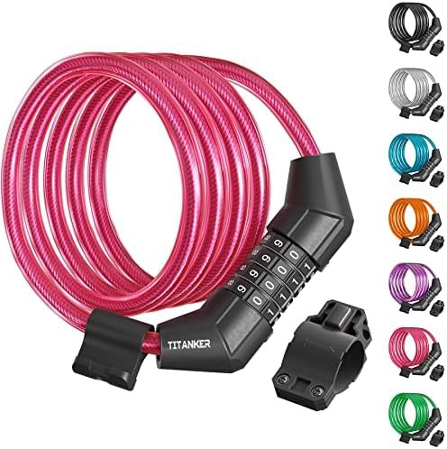Pink kids combination cable bike lock