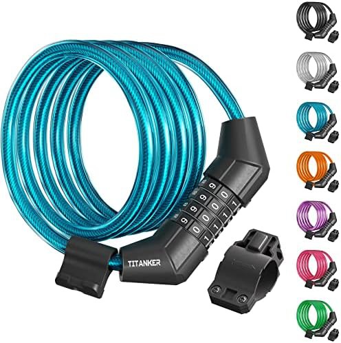 Blue kids combination cable bike lock