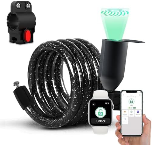 Fingerprint bluetooth cable lock for scooters