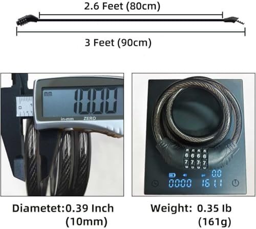 Three foot long resettable combination cable lock — photo 3