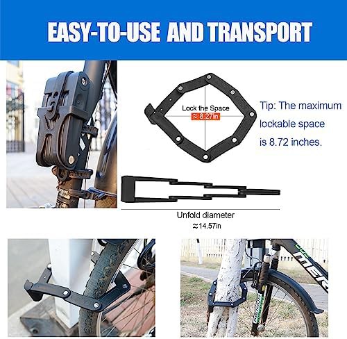 Compact folding alloy bike lock with bracket — photo 5