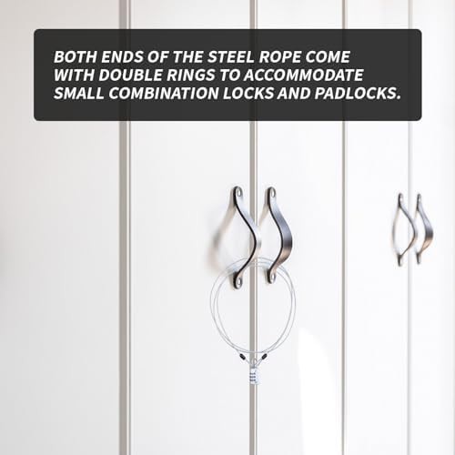 Silver braided steel security cable two pack — photo 4