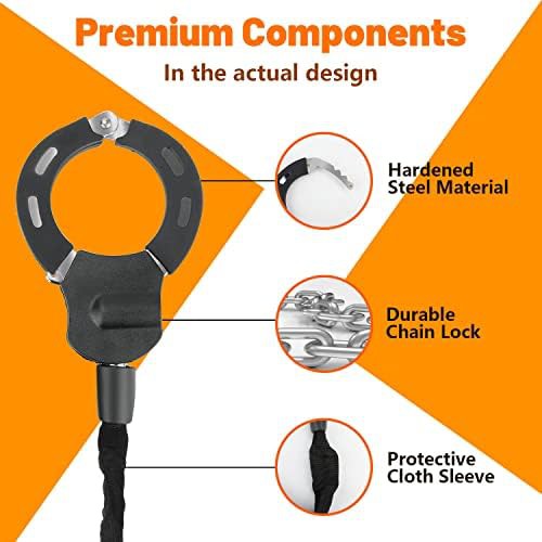Black rugged chain lock for scooters — photo 4