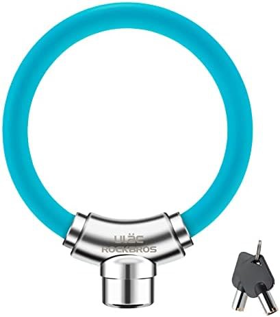 Portable blue cable lock for bicycle security