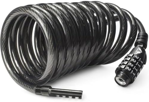 Coiled combination security cable ten feet