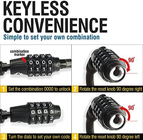 Coiled combination security cable ten feet — photo 3