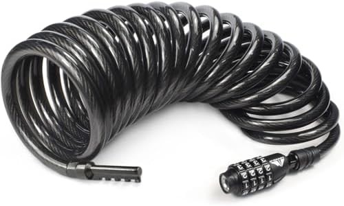 Coiled combination security cable fifteen feet