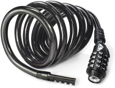 Coiled combination security cable five feet