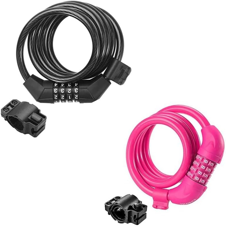 Black cable lock set with mounting bracket