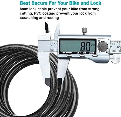 Black cable lock set with mounting bracket — photo 4