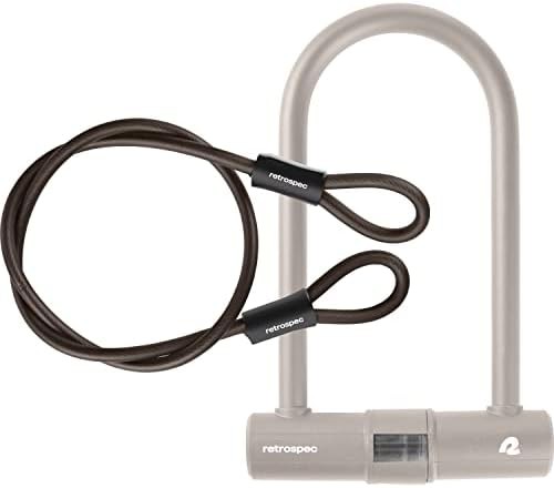 Keyed mountain bike u-lock with cable