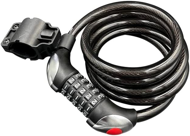 Black 5 Digit Dial Wire Lock 6 ft