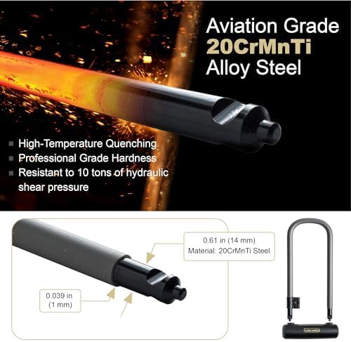 Long pro gold steel u-lock with bracket — photo 3