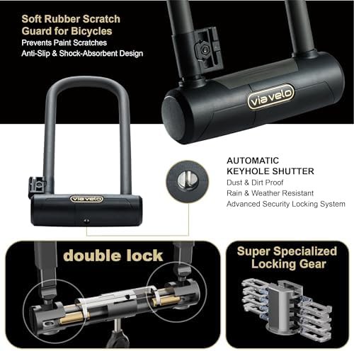 Long pro gold steel u-lock with bracket — photo 5