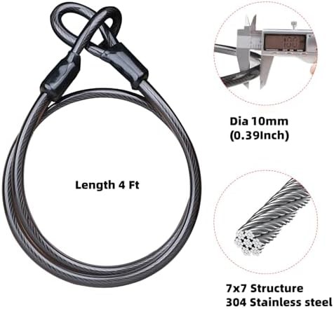 Black silicone combination u-lock with cable — photo 3