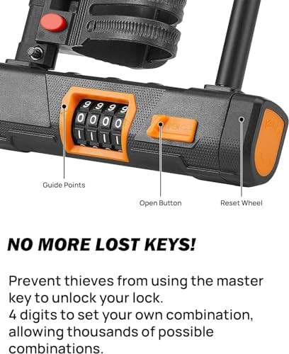 Heavy duty combination u-lock with mounting bracket — photo 4