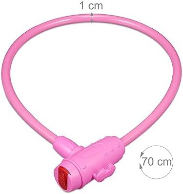 Pink combination cable lock for children's scooters — photo 4