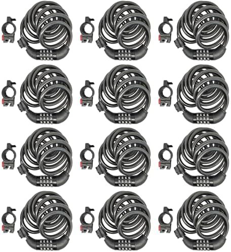 Twelve pack retractable cable lock with bracket