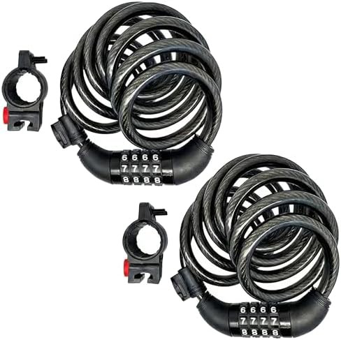 Two pack retractable cable lock with bracket