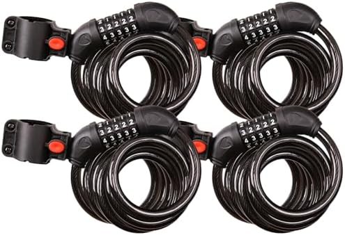 Five digit retractable cable lock with bracket