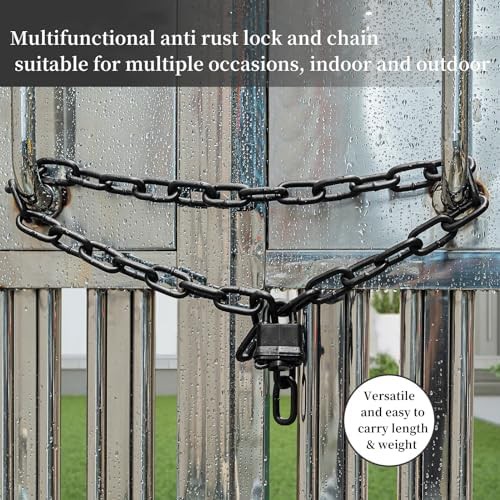 Hardened steel chain with keyed padlock — photo 4