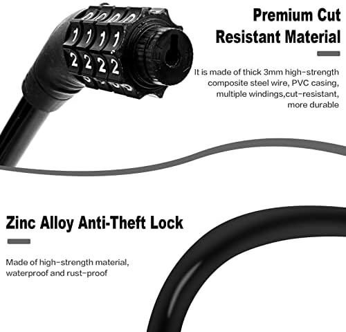 Short black combination cable lock pair — photo 3