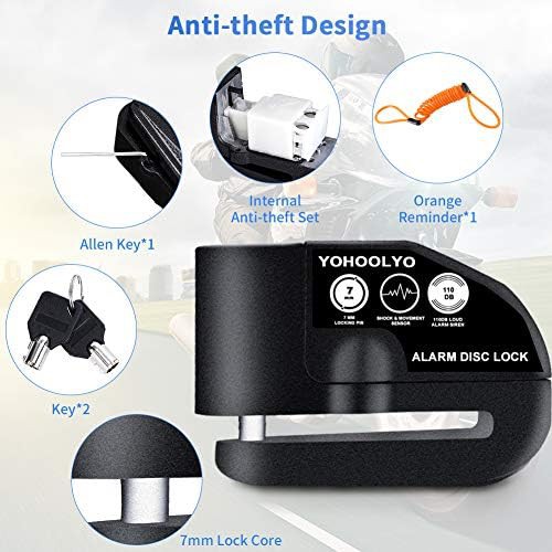 Alarm disc lock with reminder cable — photo 2