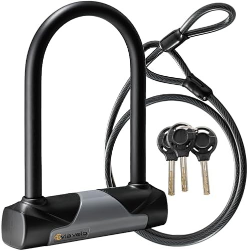 Waterproof u-lock with short braided cable