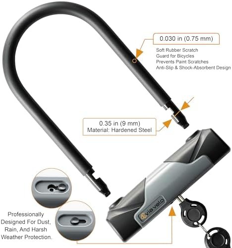 Waterproof u-lock with short braided cable — photo 3