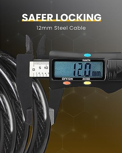Black waterproof cable lock with five digits — photo 2