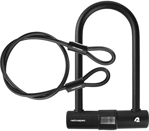 Keyed hardened steel u-lock and cable set