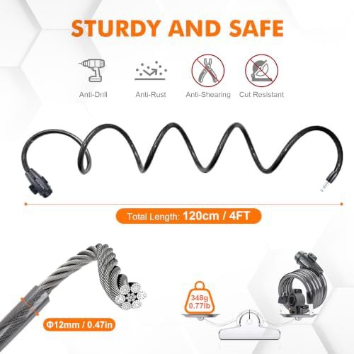 Heavy duty keyed cable lock 4ft — photo 3