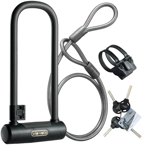 Pro gold rated steel u-lock with bracket