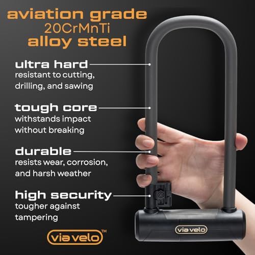 Pro gold rated steel u-lock with bracket — photo 4