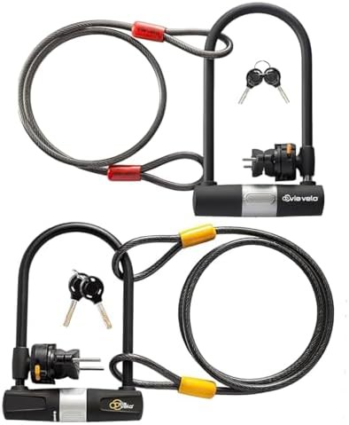 Twin pack u-lock with steel cable combo