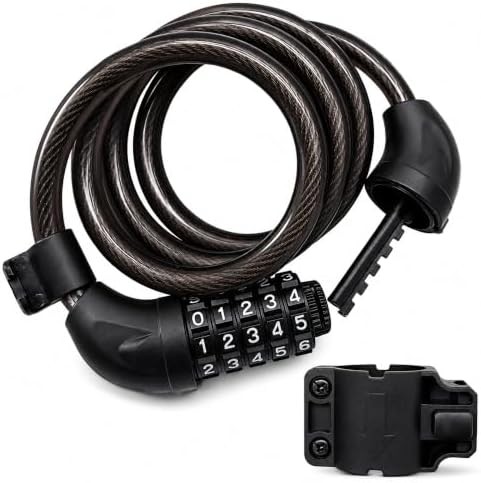 Five digit combination cable bike lock
