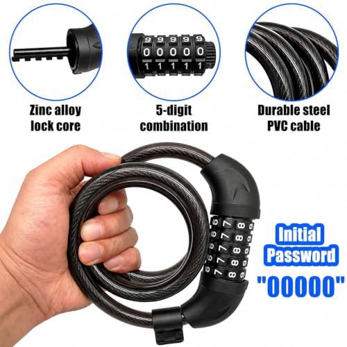 Five digit combination cable bike lock — photo 4