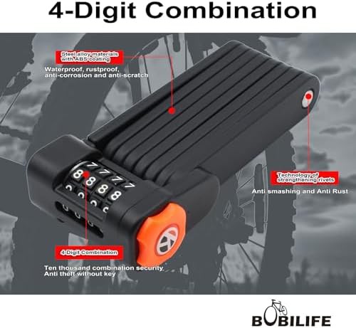 Foldable alloy steel combination lock with bracket — photo 4