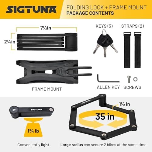 Long U Lock and Folding Lock Security Set — photo 3