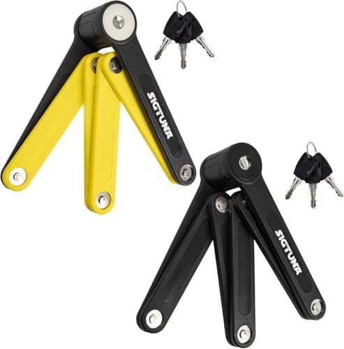 Black and Yellow Folding Bike Lock Pair