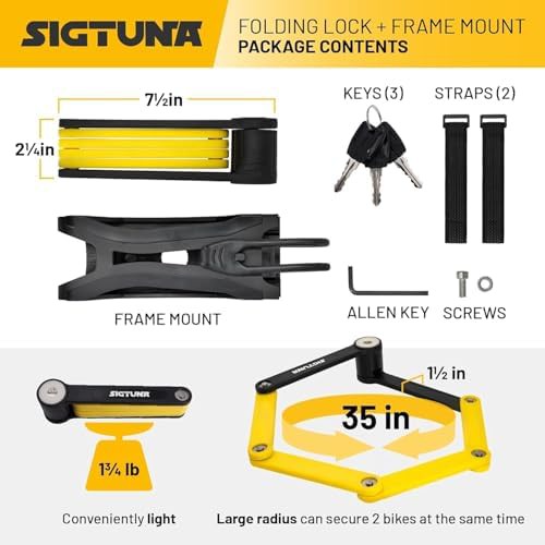 Black and Yellow Folding Bike Lock Pair — photo 3