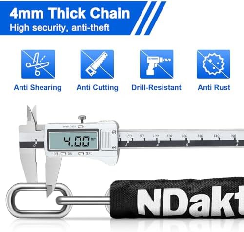 Six foot thick security chain with combination — photo 4