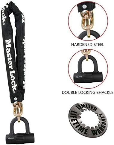 Hardened steel chain with mini U-lock — photo 5