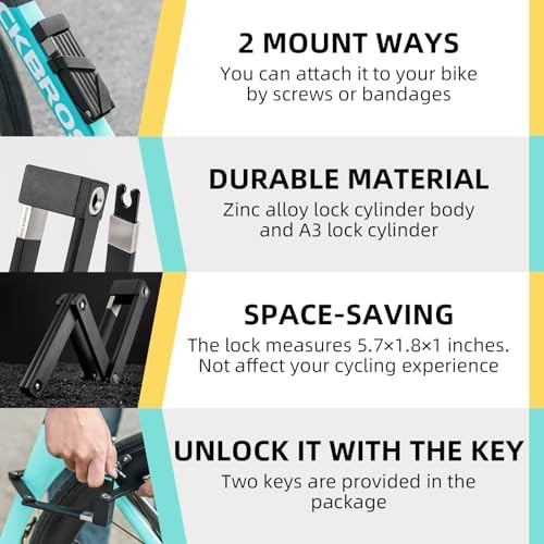 Alloy folding scooter lock with mounting bracket — photo 4