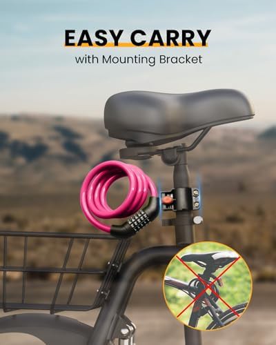 High security pink cable lock — photo 3