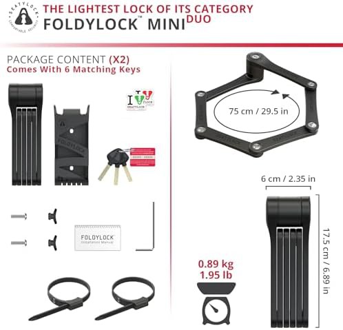 Mini folding bike lock set of two — photo 5