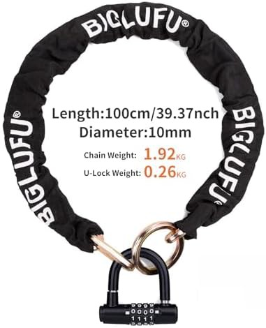 Keyed motorcycle chain lock 100cm length — photo 2