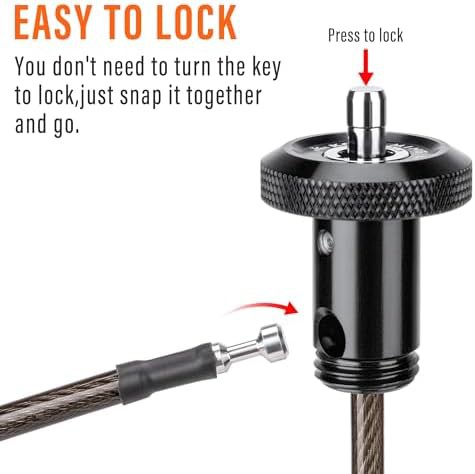 Black handlebar end bike cable lock — photo 3
