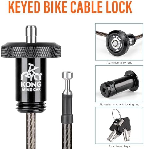 Black handlebar end bike cable lock — photo 4